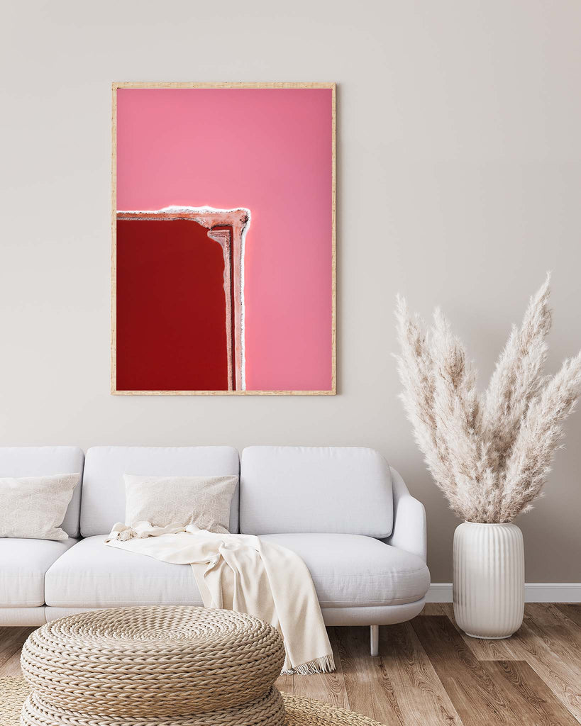pink abstract wall art prints - pink salt lake photography prints australia - lola hubner