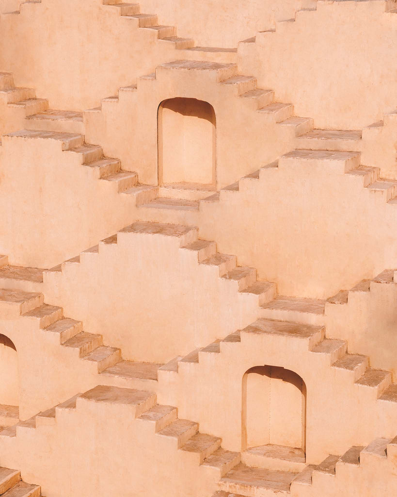 jaipur stairs india photography prints - pink wall art